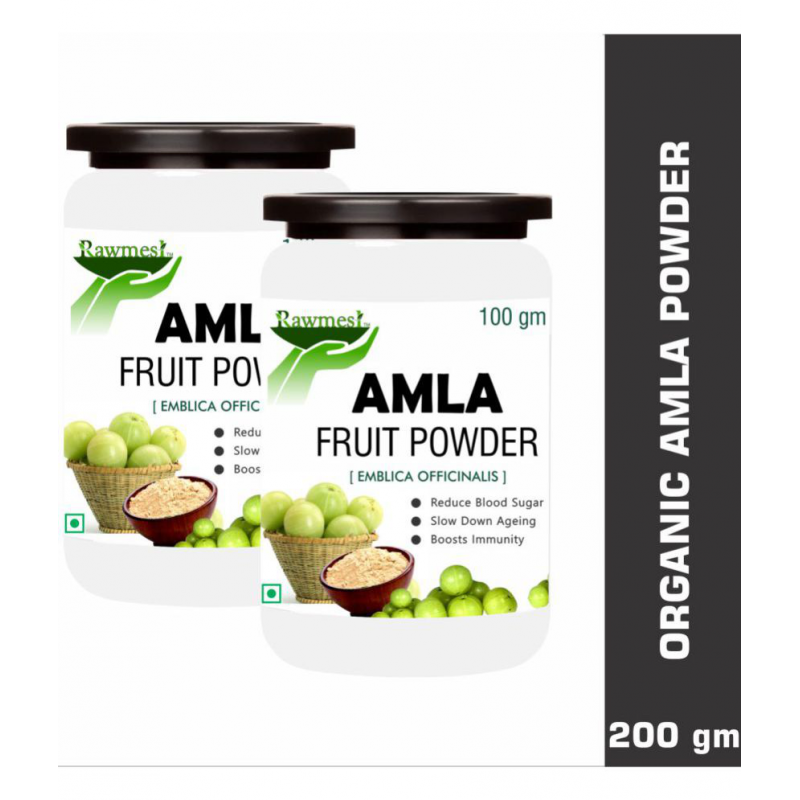 rawmest 100% Pure Organic Amla Powder 200 gm Pack Of 2