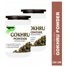 rawmest 100% Pure Organic Gokhru Powder 200 gm Pack Of 2