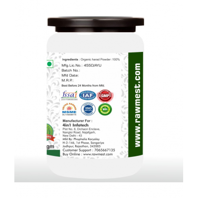 rawmest 100% Pure Organic Harad For Skin Care Powder 100 gm Pack Of 1