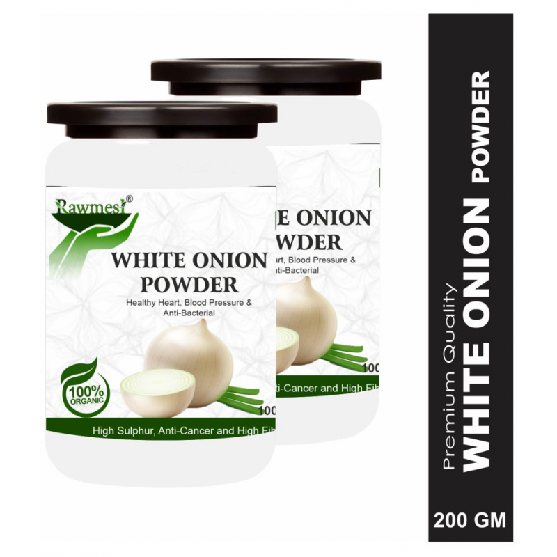 rawmest 100% Pure White Onion For Blood Pressrue Powder 200 gm Pack Of 2
