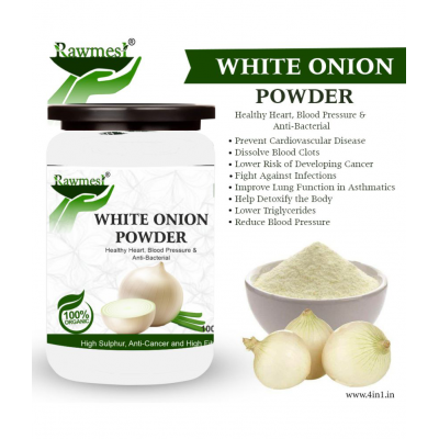 rawmest 100% Pure White Onion For Healthy Hart Powder 200 gm Pack Of 2