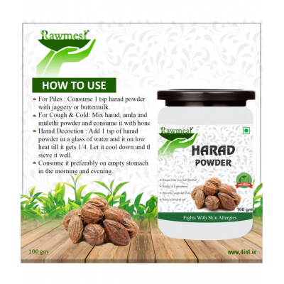 rawmest 100%Organic Harad For Skin Allergies Powder 200 gm Pack Of 2
