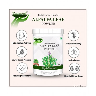 rawmest Alfalfa Leaf Powder 300 gm Pack of 3