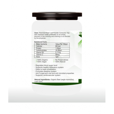 rawmest Bael Patra Leaf For Respiratory Issues Powder 200 gm Pack Of 2