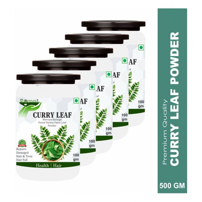 rawmest Curry Leaf For Health, Hair & Skin Care Powder 500 gm Pack Of 5