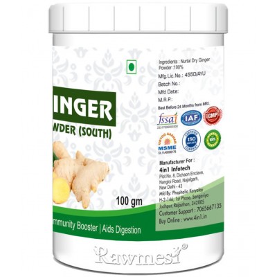 rawmest Dry Ginger For Skin, Hair, Cold & Flu Powder 300 gm Pack of 3