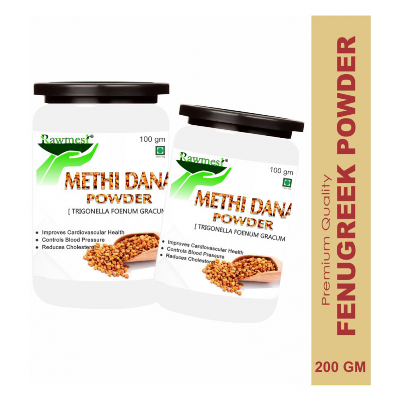 rawmest Fenugreek Seeds, Methi Dana, Methi Powder 200 gm Pack Of 2