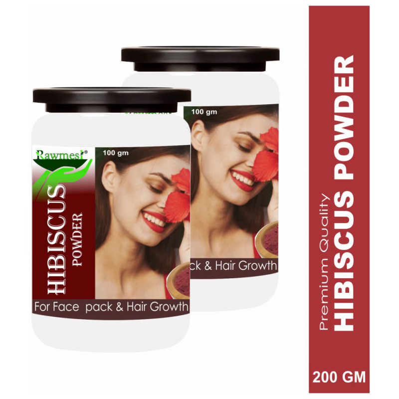 rawmest Hibiscus Flower For Face Pack & Hair Powder 200 gm Pack Of 2