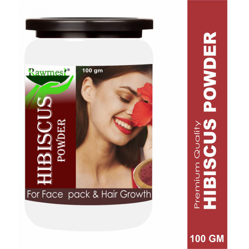 rawmest Hibiscus For Face Pack & Hair Growth Powder 100 gm Pack Of 1
