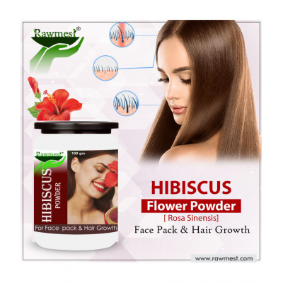 rawmest Hibiscus For Face Pack & Hair Growth Powder 100 gm Pack Of 1