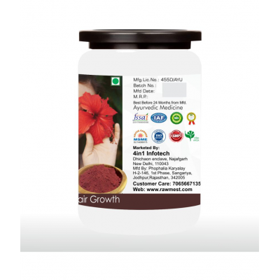 rawmest Hibiscus For Pack & Hair Growth Powder 500 gm Pack Of 5