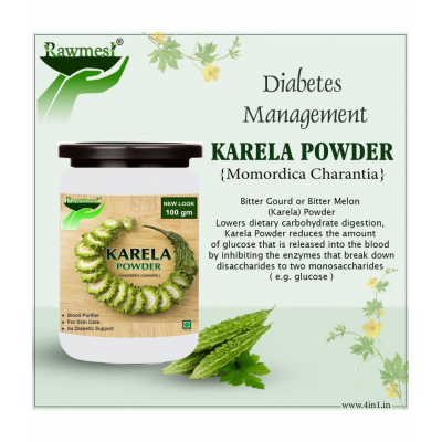 rawmest Karela (Bitter Gourd) For Blood Purifier Powder 300 gm Pack of 3