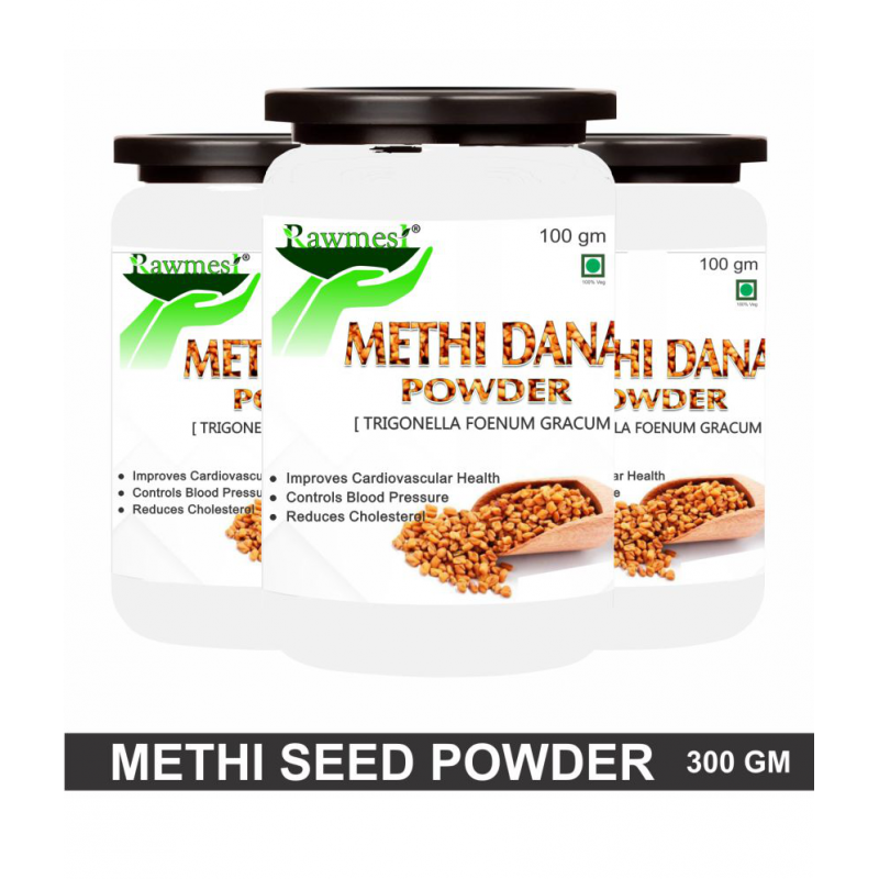 rawmest Methi Dana, Fenugreek Seeds, Methi Powder 300 gm Pack of 3