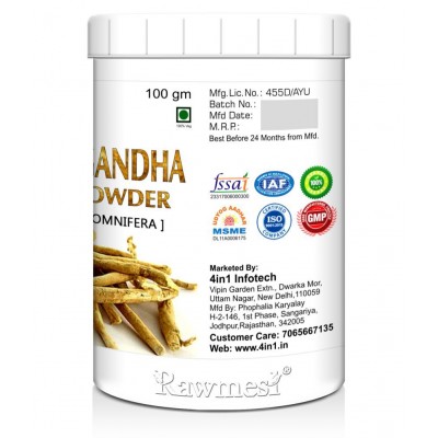 rawmest Organic Ashwagandha Pack of 3 Powder 300 gm