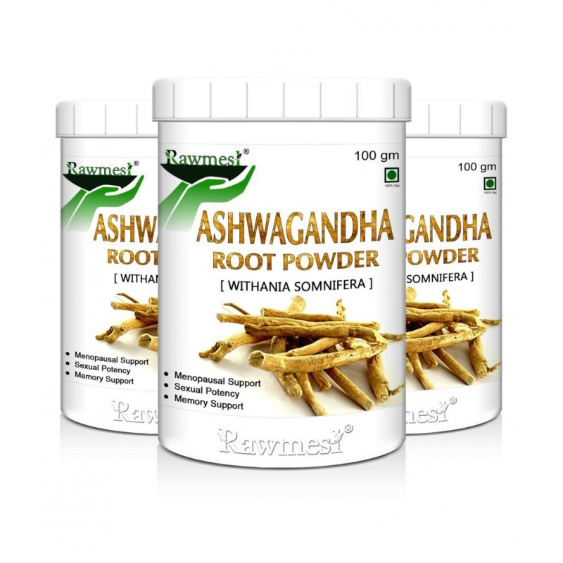 rawmest Organic Ashwagandha Pack of 3 Powder 300 gm