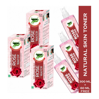 rawmest Premium Rose Glow Toner ( Gulab Jal) Liquid 360 ml Pack of 3