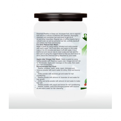 rawmest Reetha/ Kunkudukai/ Aritha/ Soapnut Powder 200 gm Pack Of 2