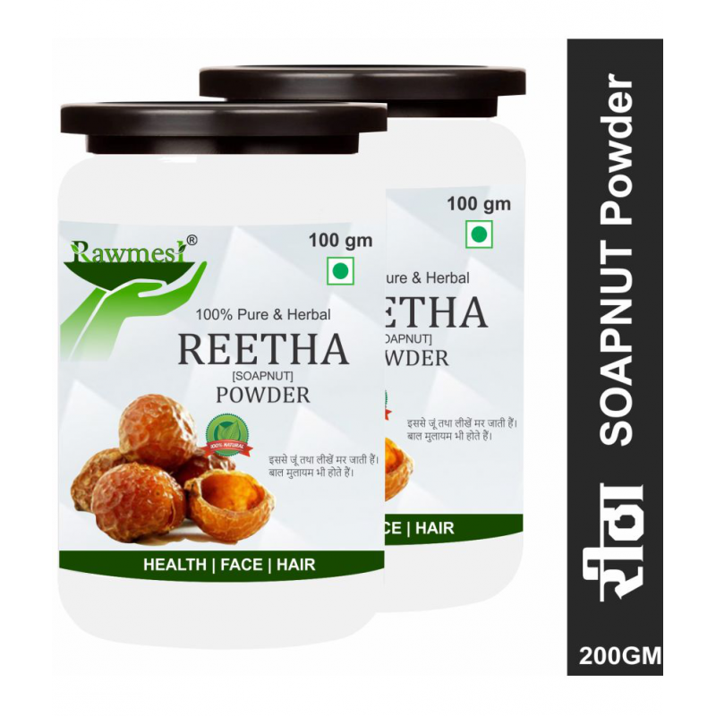 rawmest Reetha/ Kunkudukai/ Aritha/ Soapnut Powder 200 gm Pack Of 2