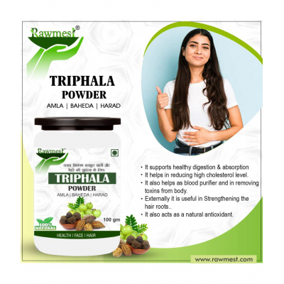 rawmest Triphala ( Amla, Baheda, Harad) For Skin Powder 300 gm Pack of 3