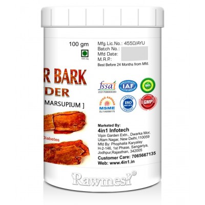 rawmest Vijaysar Bark Powder 100 gm Pack Of 1