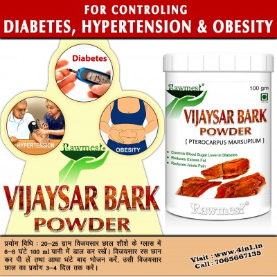 rawmest Vijaysar Bark Powder 400 gm Pack Of 4