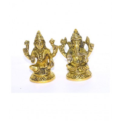 rudradivine Laxmi Ganesh Brass Idol