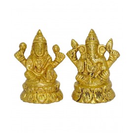 rudradivine Laxmi Ganesh Brass Idol