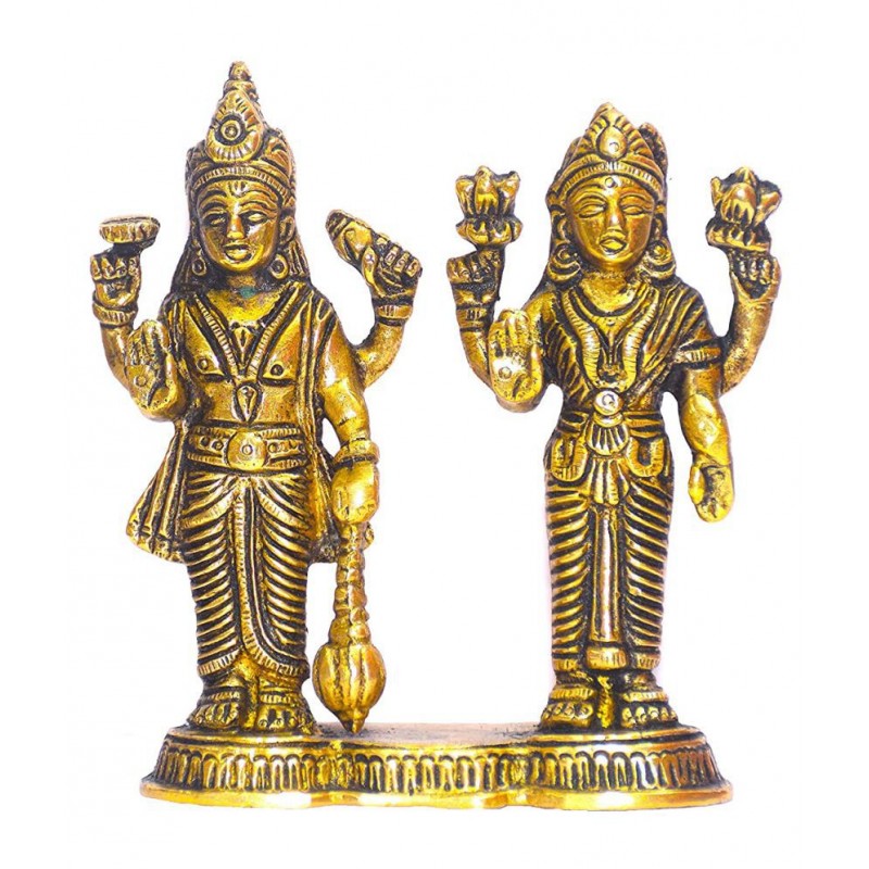rudradivine Vishnu Laxmi Brass Idol