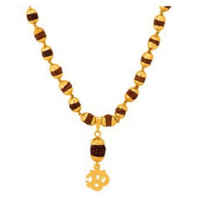 rudraksh cap mala with om rudraksh pendant