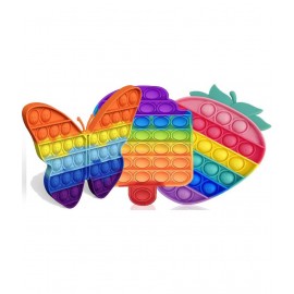 strawberry popit  & pop it Ice Cream & pop it Butterfly popit 3 popit combo pack Pop It Push Pop Bubble Sensory Fidget Toy, Stress Relief and Anti-Anxiety Tools It Silicone (Strawberry Popit)  (Multicolor)