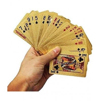 thriftkart - Gold Plated Poker Playing Cards Classic PVC Poker Table Cards (Gold)