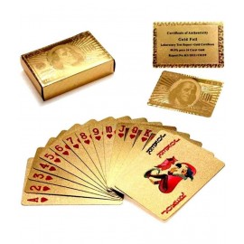 thriftkart - Gold Plated Poker Playing Cards Classic PVC Poker Table Cards (Gold)