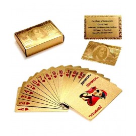 thriftkart Gold Plated Poker Playing Cards, Classic PVC Poker Table Cards, Gold