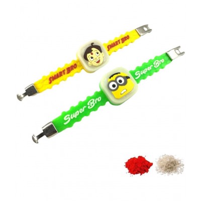 thriftkart Kids Rakhi Assorted 2pc Kids Favourite Character Led Band rakhi Pack of 2