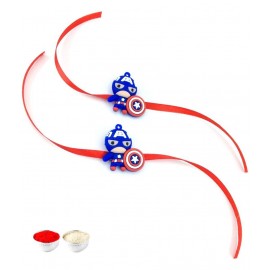 thriftkart Kids Rakhi Multicolour Captain America Rakhi Combo of 2PC silicon Pack of 2