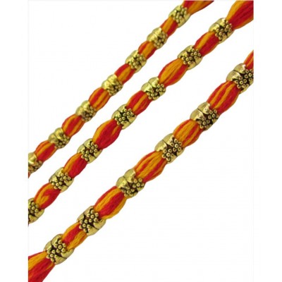 thriftkart Rakhi Set Multicolour 3 Pcs Traditional Moli Thred rakhi Pack of 3