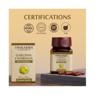 upakarma ayurveda Pure Herbs Garcinia Cambogia Natural and Powerful 500 mg 90 Veggie 90 no.s Natural Multivitamins Capsule