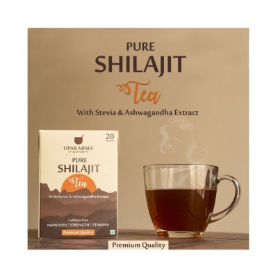 upakarma ayurveda Shilajit Tea with Shilajit,12 Plus Ayurvedic to Boost Immunity Pack of 20 Sachet 20 no.s Natural Tablets