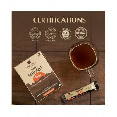 upakarma ayurveda Shilajit Tea with Shilajit,12 Plus Ayurvedic to Boost Immunity Pack of 20 Sachet 20 no.s Natural Tablets