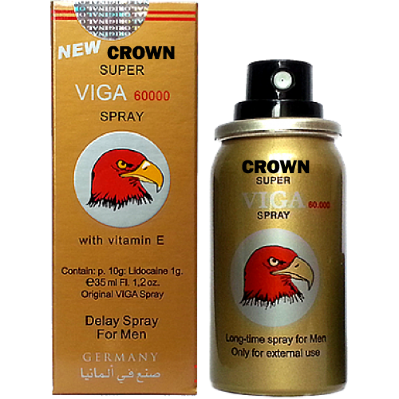 CROWN VIGA 60000 Delay Spray for Men, with Vitamin E to Increase Power 45ml