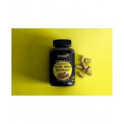 vuaxo Advanced Flaxseed Extract Omega 3 6 9 Fatty Acid Capsule 120 no.s Pack of 2