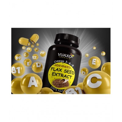 vuaxo Advanced Flaxseed Extract Omega 3 6 9 Fatty Acid Capsule 120 no.s Pack of 2