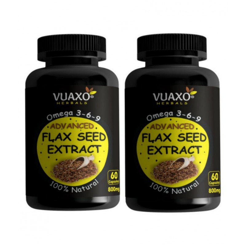vuaxo Advanced Flaxseed Extract Omega 3 6 9 Fatty Acid Capsule 120 no.s Pack of 2