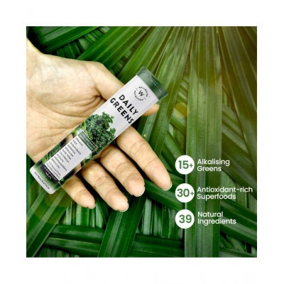 wellbeing nutrition Daily Greens, Organic Plant Superfood, Natural Multivitamin, Effervescent 63 gm Multivitamins Tablets