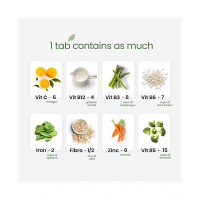 wellbeing nutrition Daily Greens, Organic Plant Superfood, Natural Multivitamin, Effervescent 63 gm Multivitamins Tablets