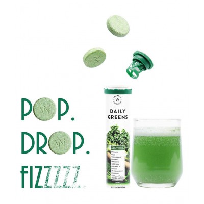 wellbeing nutrition Daily Greens, Organic Plant Superfood, Natural Multivitamin, Effervescent 63 gm Multivitamins Tablets
