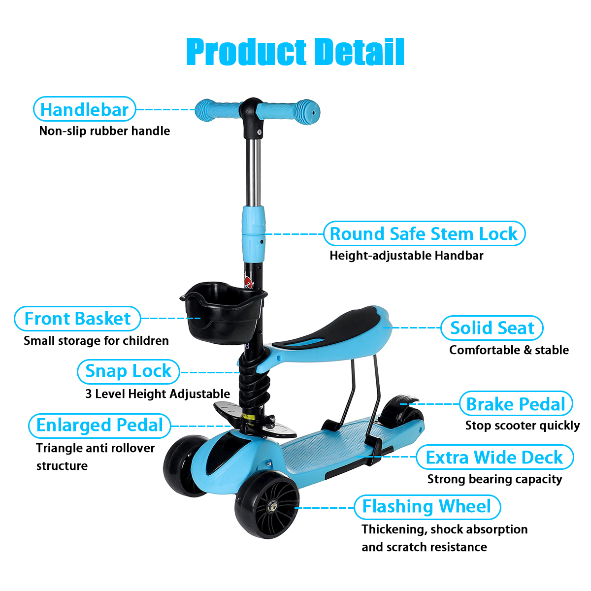 2-in-1-Folding-Kids-Scooter-Adjustable-Height-Baby-Bike-Tricycle-with-Flashing-Wheels-Children-Gift--1887294