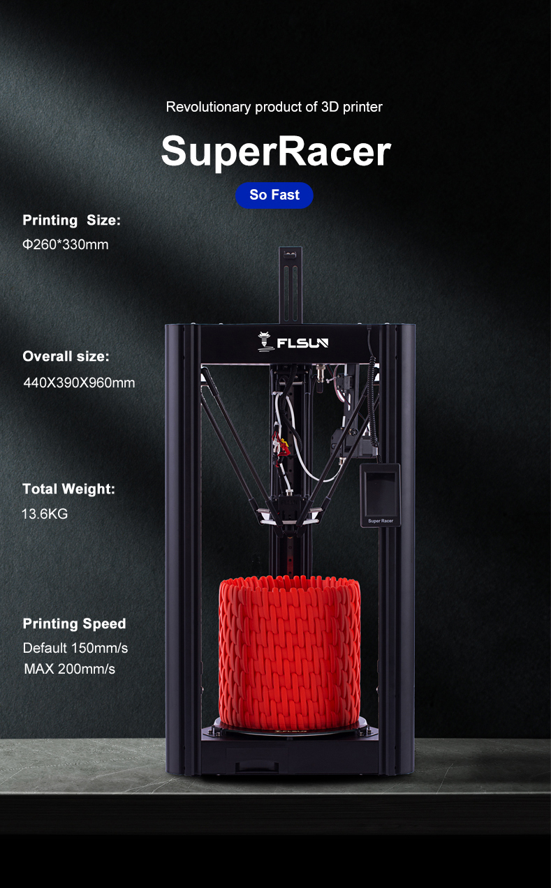 FLSUNreg-Super-RacerSR-3D-Printer-260mmX330mm-Print-Size-Fast-PrintThree-axis-Linkage-with-35inch-DA-1844899