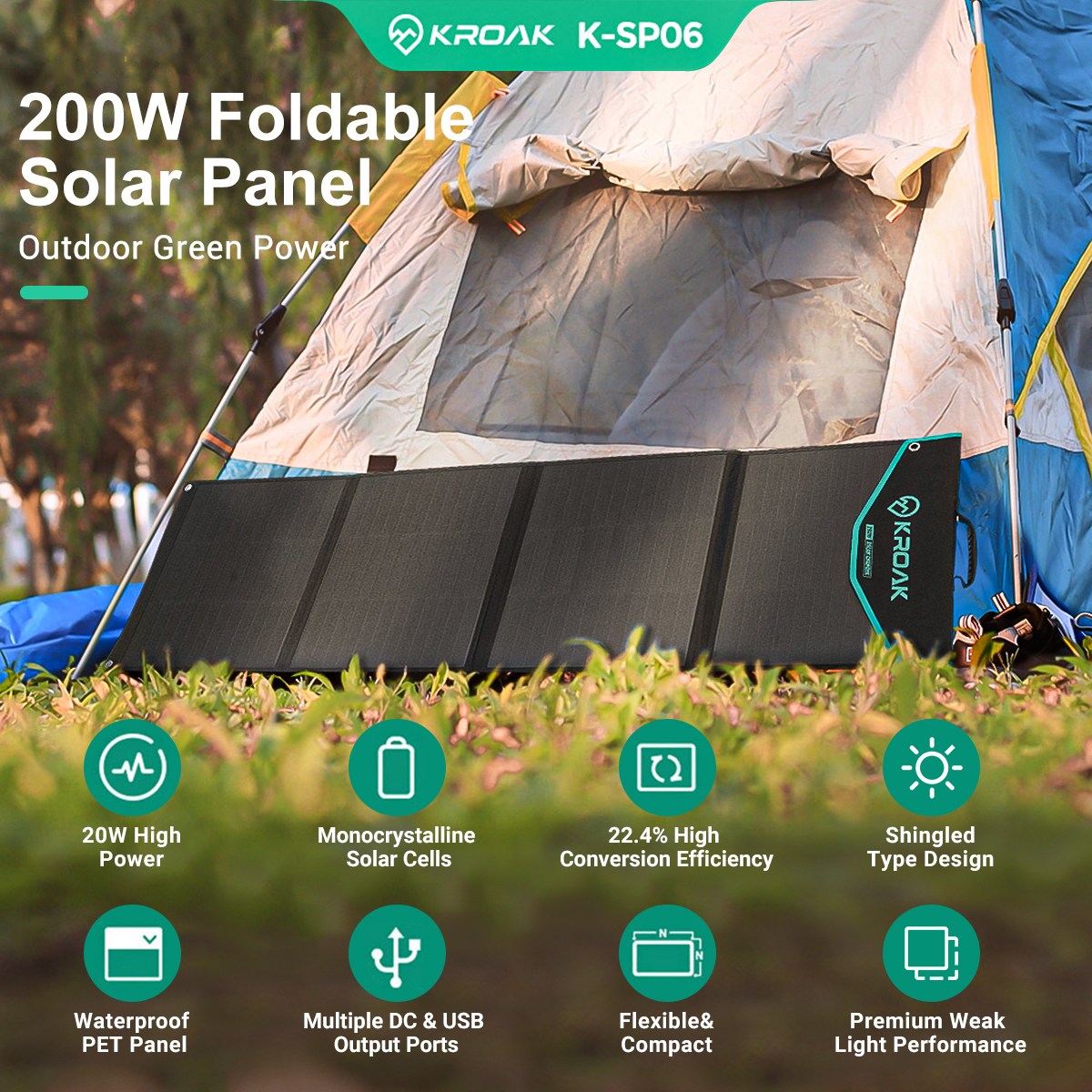KROAK-SP-06-200W-198V-Shingled-Solar-Panel-Foldable-Outdoor-Waterproof-Portable-Superior-Monocrystal-1941572-1
