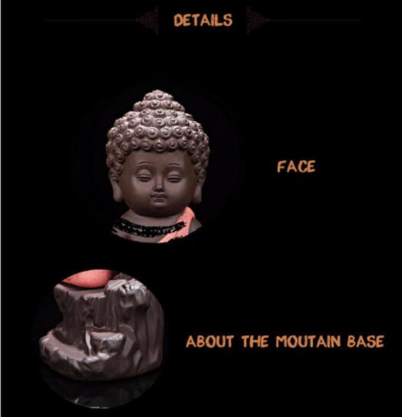 Laying-Style-Red-Ceramic-Monk-Budha-Smoke-Backflow-Insense-Cone-Holder---Pack-of-1-5